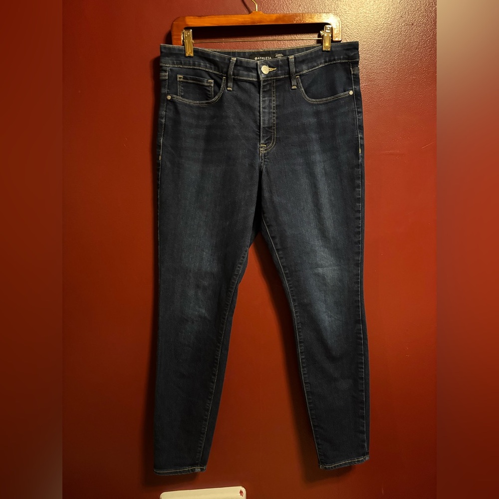 Athleta Sculptek Skinny Jeans Women’s Size 14 Dark Wash Classic‎ Every Day Denim